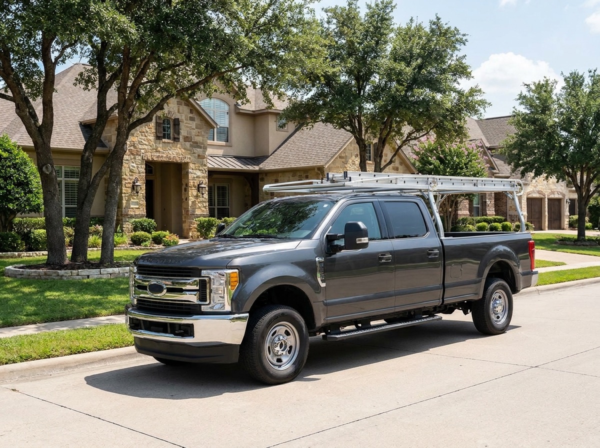 Summit Crest Roofing truck at a luxury job